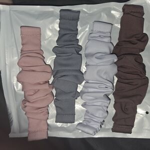 Stylish Kids Hair Scrunchies Set - Pink, Gray, Brown